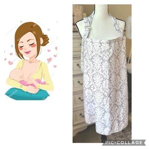 NURSING COVERUP FLORAL COTTON WITH VISIBILITY ARC NECKLINE DESIGN AND POCKETS